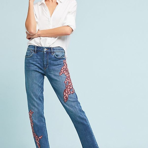 Anthropologie Denim - Anthropologie Pilcro embroidered and velvet jeans